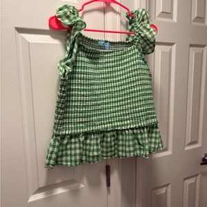 Green Gingham Sleeveless Top